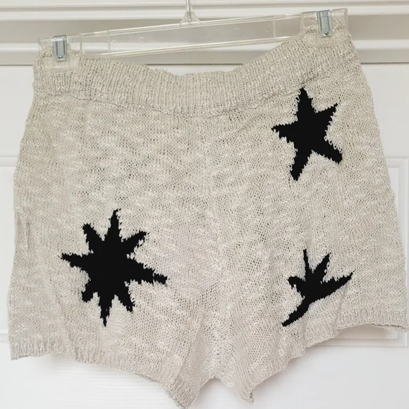 NWT Star Print Knit Sweater Drawstring Shorts - Picture 6 of 10